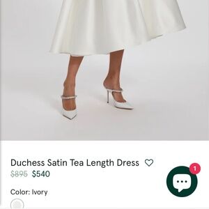 Amsale Duchess Satin Tea Length Dress